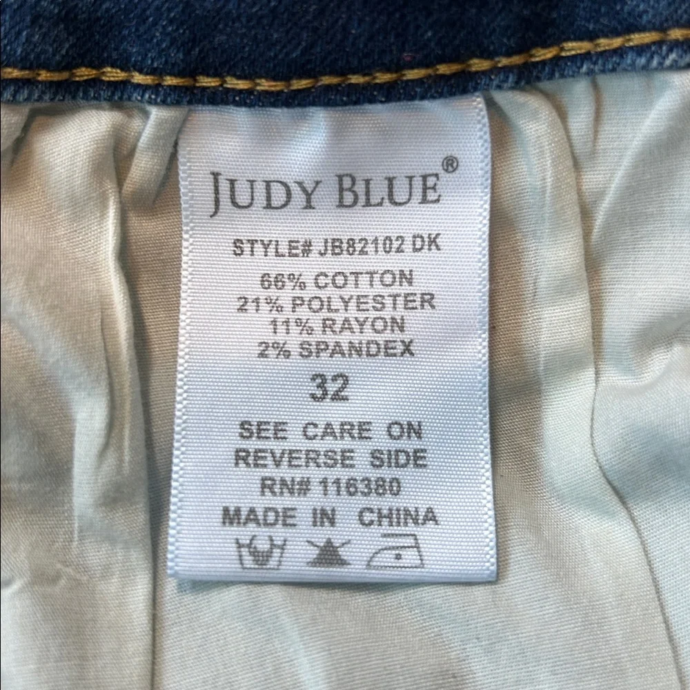 Judy Blue Relaxed Fit Jeans Dark Wash Blue Stretch Denim Women’s 32 - Picture 8 of 12